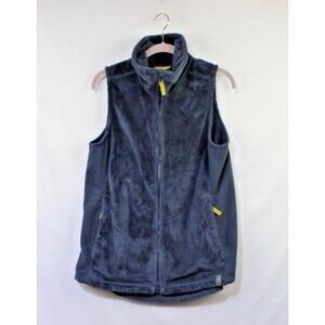 LL Bean Vest Women Medium Gray Fleece Jacket Coat Hiking Full Zip Pockets Active